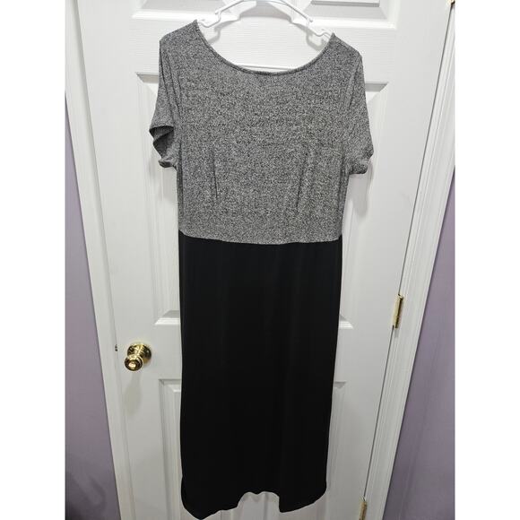 J. Jill Women's Size M Black Grey Colorblock Wearever Maxi Dress - Picture 4 of 6